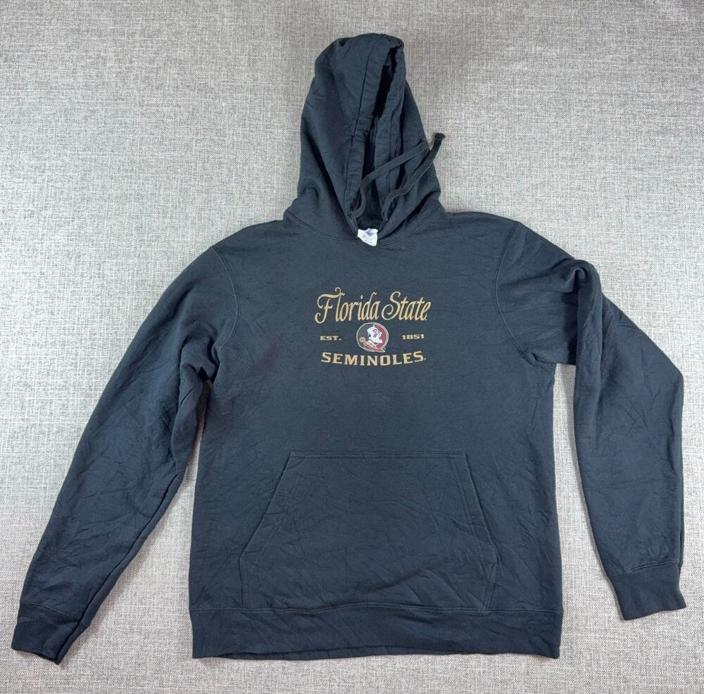 Florida State Seminoles FSU Hoodie Mens M Distressed Faded Black NCAA Sweatshirt